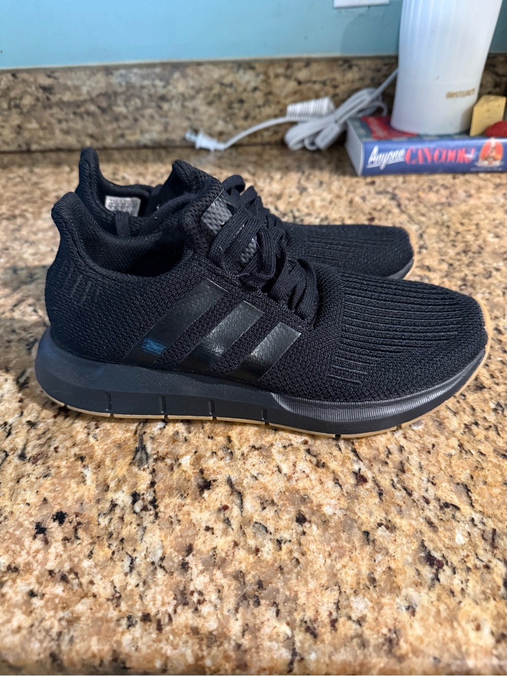 adidas Kids Black Knit Low-Top Sneakers
